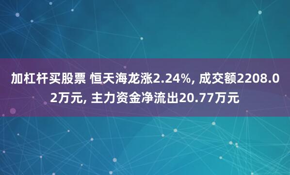 加杠杆买股票 恒天海龙涨2.24%, 成交额2208.02万元, 主力资金净流出20.77万元